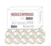 Bio Pen Q2 Cartridges 14 Pins - Pack of 10 Original Replacement Cartridges for Skin Care & Face, Pore Refinement, Home & Studio Beauty Pro - Compatible with Bio Pen Q2, Dr. PenQ1S (10 Pack, 14 Pins)