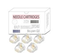 Bio Pen Q2 Replacement Micro-Cartridges 14 Pins - 5 Pack Original Beauty Tool for Skincare & Face & Scalp Care, Smooth & Refined Look, Home & Salon Use - Compatible with Bio Pen Q2 (14 Pins, 5PCS)