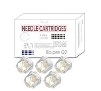 Bio Pen Q2 Replacement Micro-Cartridges 9 Pins - 5 Pack Original Beauty Tool for Skincare & Face & Scalp Care, Smooth & Refined Look, Home & Salon Use - Compatible with Bio Pen Q2 (9 Pins, 5PCS)
