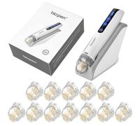 Bio Pen Q2 Wireless Skincare Pen Set with 12 Replacement Cartridges (7×25 Pin & 5×Nano), LED Display, 5 Speed Levels, EMS Function, Rechargeable Beauty Tool for Face, Neck & Body - Home & Salon Use