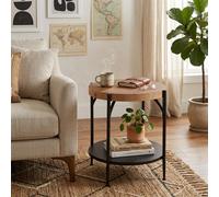 Bio Side Table - Round - Natural and Black - Wood and Metal
