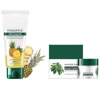 Bio Winter Green Anti-Acne Cream (15g) & Bio Pineapple Oil Control Foaming Face Wash (150ml) | Acne & Oil Control Skincare Combo | 100% Botanical Extracts | For Oily & Acne-Prone Skin