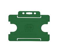 BioBadge Dark Green ID Card Holders Open-Faced for ID Cards, Landscape - Pack of 100