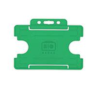 BioBadge Light Green ID Card Holders Open-Faced for ID Badges, Landscape, 100 Pack