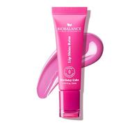 BioBalance Birthday Cake Lip Shine Balm | 10ml | Hydrating Lip Balm | Plumped, Glossy Lips | Tinted Glossy Balm | 3in1 Effect | Keychain Accessory