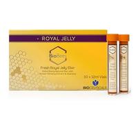 BioBees Fresh Royal Jelly Elixir 10 Vials, 10 Days Supply - Natural Energy & Immune Support Supplement with Korean Ginseng, Guarana & Herbal Blend for Vitality, Skin Health, Memory, Mood