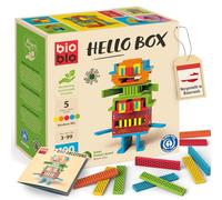 bioblo Hello Box Rainbow Mix with 100 building blocks | Sustainable building blocks for children aged 3 and over | Wooden building blocks, Educational children's toys | STEM Montessori toy
