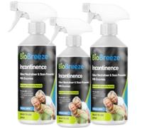 BioBreeze Incontinence Odour & Stain Preventer Spray With Bio Enzymes Human Urine/Soiling Cleaner For Elderly Care Enzymatic Formula Super Strength Fresh Linen (pack of 3)