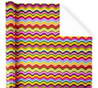 BIOBROWN Birthday Wrapping Paper Mini Roll, Neon Colorful Wavy Stripe Pattern with Pop Art Design, Perfect for Birthday Parties, Holidays, Celebrations, and All Occasions, 43cm x 10m