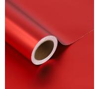 BIOBROWN Red Wrapping Paper, Solid Color Matte Metal Gift Paper Roll - 43cm x10m Gift Wrapping Paper for Valentine's Day, Wedding, Birthday, Christmas