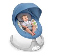 Bioby Electric Baby Swing, Baby Bouncer with Bluetooth, Baby Rocking Chair with 5 Swing Speed, 3 Timer & Remote Control, Baby Swing Chair from Birth for 0-6 Months Newborn (Blue)