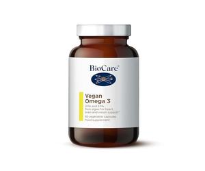 BioCare Vegan Omega 3 (Algal DHA & EPA), 60 Capsules | For Heart, Brain, Vision & Skin Health Support