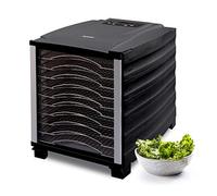 BioChef Arizona Food Dehydrator with 10 Stainless-Steel Trays - Timer, Transparent Door and Removable Trays - Tritan which Contains No Bisphenol A (BPA) Black