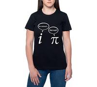 BIOCLOD Be Rational Get Real Imaginary Math Science Pi Women T-Shirt Black Round Neck XL