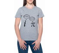 BIOCLOD Be Rational Get Real Imaginary Math Science Pi Women T-Shirt Grey Round Neck M