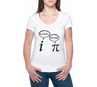 BIOCLOD Be Rational Get Real Imaginary Math Science Pi Women T-Shirt White Round Neck M