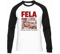 BIOCLOD Fela War Can Never Be The Answer Photography Men Women Unisex Baseball T-Shirt Black Sleeve Round Neck Men Women Unisex Baseball T-Shirt White, white, L