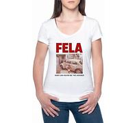 BIOCLOD Fela War Can Never Be The Answer Photography Women T-Shirt White Round Neck Women White Round Neck, white, XS