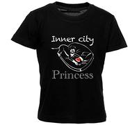 BIOCLOD Inner City Princess - Wire Haired Pointer Dog Heart Boy Girl Kids Unisex T-Shirt Black Round Neck Boy Girl Kids Unisex T-Shirt Black, Black, 11 Years