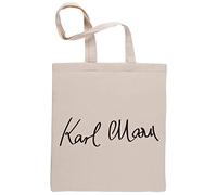Bioclod Karl Marx Signature Reusable Cotton Beige Shopping Bag Reusable Cotton Shopping Bag, Beige, One Size