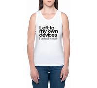 BIOCLOD Left to My Own Devices Women Sleeveless T-Shirt White Women Tank T-Shirt White Sleeveless, white, S