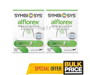 Biocodex Symbiosys Alflorex Probiotic Supplement Daily Gut Health 30 Caps 2-Pack