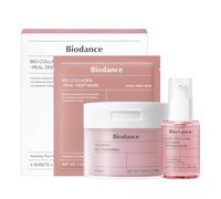 BIODANCE Collagen Pink Glow Trio: Collagen Real Deep Mask & Toner Pads & Peptide Serum for Plumping Hydration, Firming, Korean Skin Care, Skin Care Set