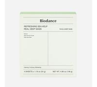 BIODANCE Refreshing Sea kelp Real Deep Mask, Hydrogel Mask, Calming, Oil & Sebum Control, Blemish Care, Korean Skincare, 1.19oz(34g) x 4ea