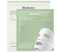 BIODANCE Refreshing Sea kelp Real Deep Mask, Hydrogel Mask, Calming, Oil & Sebum Control, Blemish Care, Korean Skincare, 1.19oz(34g) x 4ea