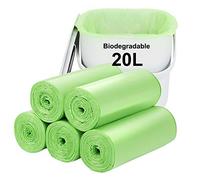 Biodegradable bin bags 100PCS, 20L small Bin Liner for Countertop Bin.Aievrgad 5.2 Gallon Trash/Garbage/rubbish Bags, 100% Recycled,Thick, degradable,compostable for Food/household/garden-Green