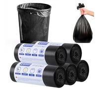 Biodegradable Bin Bags, 100PCS Black Bin Bags, 30L Small Bin Liner, Biodegradable Food Waste Bag, Kitchen Food Waste Bin Bags for Living Room Office Kitchen Bathroom Camping Outdoor(Black)