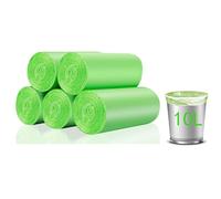 Biodegradable Bin Bags Liner 200 Counts, 10L Food Waste Bags Trash Bag Small, 10 Litre Compostable Compost Caddy Liners, Recycled Degradable Rubbish Garbage Bag for Kitchen Office, Green, 45 x 50cm