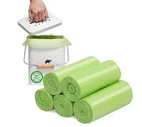 Biodegradable Bin Liner 100 Counts, 15L Small Food Waste Caddy Trash Bag Recycle 2-4 Gallon Garbage Bag, Thick Degradable Rubbish Bag Compostable For
