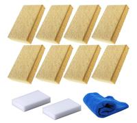 Biodegradable & Compostable Kitchen Sponges, Quick Drying, Heavy Duty, Non Scratch for Pots, Pans, Dishes - Eco-Friendly Home Essential, 11-Piece Set