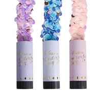 Biodegradable Confetti Cannon - Party Cheer for Celebrations (Cherry Blossom Pink, Ocean Blue, Elegant Purple) - Columniform Party Cannon