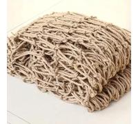 Biodegradable Jute Plant Support Net, 2x2m, 18mm Twisted Rope, Eco-Friendly Climbing Plant Solut, Customizable Garden Trellis Netting