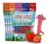 Biodegradable Kids Flossers - Dental Floss Picks for Children | Fluoride & Plastic-Free | Colorful & Fun Animal Floss Sticks | Eco Friendly, Vegan, Natural (Strawberry - 200 Pack)