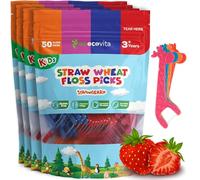 Biodegradable Kids Flossers - Dental Floss Picks for Children | Fluoride & Plastic-Free | Colorful & Fun Animal Floss Sticks | Eco Friendly, Vegan, Natural (Strawberry - 200 Pack)