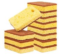 Biodegradable Natural Kitchen Sponge Eco Non-Scratch Compostable Cellulose Sisal and Coconut Scrubber Sponge, 12 Pack (Coir)