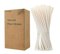 Biodegradable Natural Plant Straws | 200 PCS 7.8'' Compostable Eco-Friendly Drinking Straws Disposable | Durable for Hot & Cold Drinks