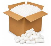 Biodegradable Packing Peanuts White Eco Loose Fill Chips, Compostable Water Soluble Void Filler Protective Packaging for Parcels, Shipping, Moving Boxes & Fragile Items (5 Cubic Ft)