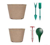 Biodegradable Plant Starting Pots With Drainage Holes For Flowers Vegetables Herbs Succulents Eco Friendly Paper Pulp Cups For Indoor Outdoor Garden Greenhouse Growing Kit Brown Color(C)