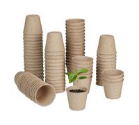 Biodegradable Seedling Pots 80 Pack 5 x 6cm Round Cellulose Plant Starters
