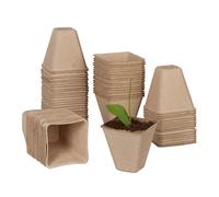 Biodegradable Seedling Pots 80 Pack 8 x 8 x 8cm Cellulose Plant Starters