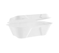 Vegware Bagasse Takeaway Box Clamshell 7x5" White (Pack of 500) - B001