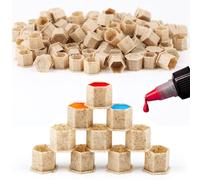 Biodegradable Tattoo Ink Cups With Base 200Pcs ECO-Friendly Disposable Spliced Pigment Caps Tattoo Accessories Supplies (10mm-Small)