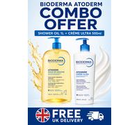 BIODERMA Atoderm Shower Oil 1L + Crème Ultra 500ml. Combo Deal. Free UK Delivery