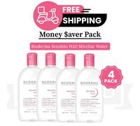 Bioderma Sensibio H2O Micellar Water 500ml x 4 Pack - Gentle Face & Eye Cleanser