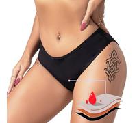 BIOECEUA Period Pants for Women Swimming, Low Waisted 4Ply Leakproof Bikini Menstrual Swimwear Bottoms for Girls Teens, Super Absorbent Quick Dry Swim Shorts for Beach Pool Black