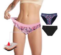 BIOECEUA Period Underwear for Women, 4Ply Breathable Leakproof Menstrual Pants Heavy Flow for Teenage Girls, Full Coverage Super Absorbent Quick Dry Period Shorts Pink